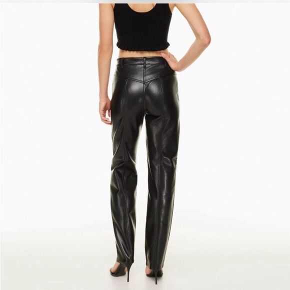 Aritzia Wilfred vegan black leather pants size 2 - Picture 2 of 12
